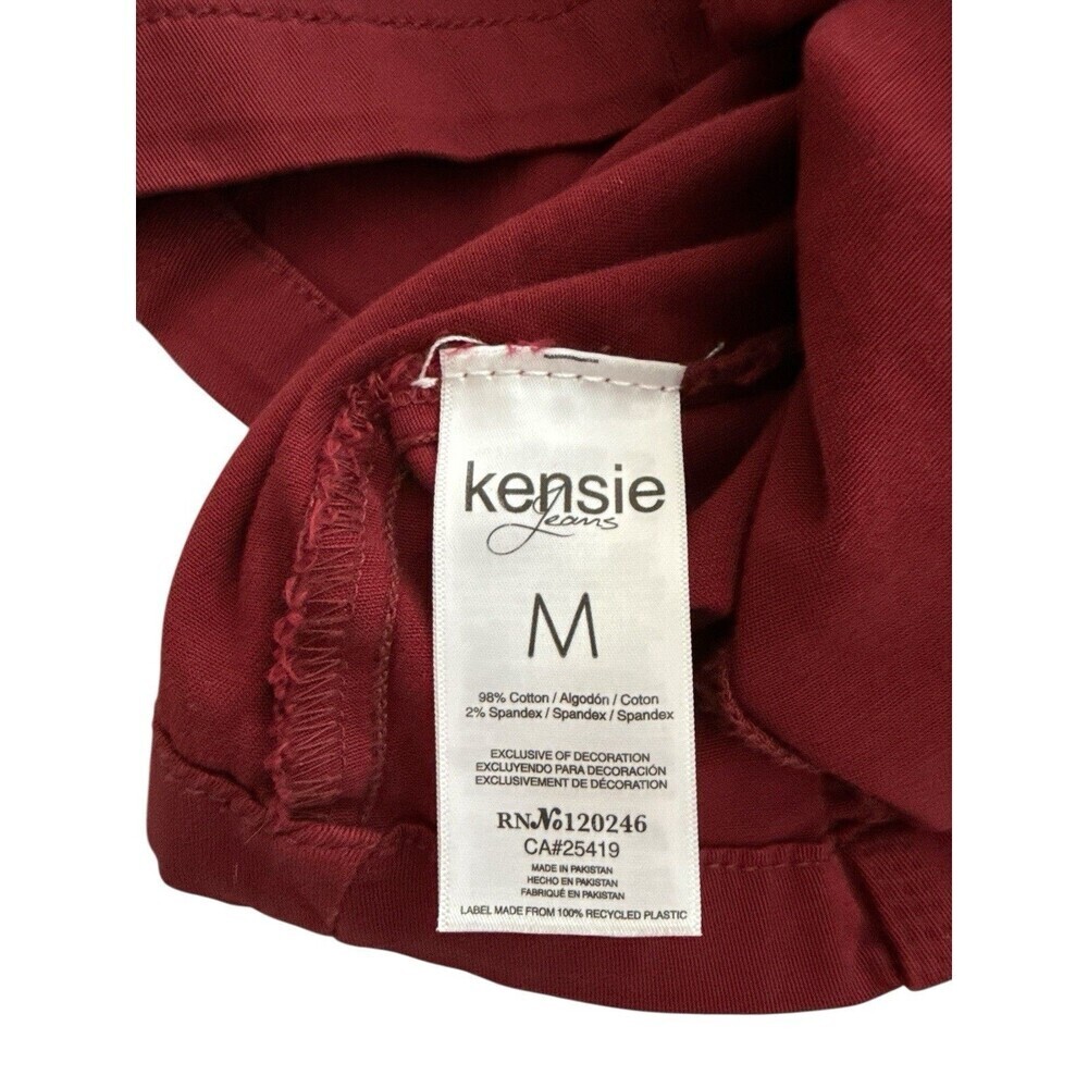 Kensie Jeans Red Utility Military Jacket Women’s M Cotton Snap Zip Cargo Pockets - Picture 5 of 8